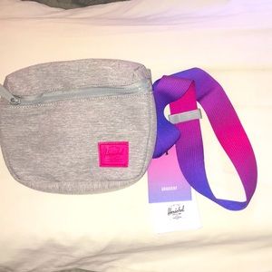 HERSCHEL Fanny pack - Gray w/ Gradient Pink/Purple strap (REPOSH ITEM)